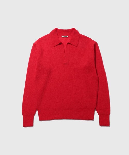 ADAM ET ROPE'(アダムエロペ)の「【AURALEE/オーラリー】BABY SURI ALPACA SHEER KNIT SKIPPER POLO(ニット/セーター・メンズ・グリーン/ネイビー/レッド・3/4)」の10枚目の写真