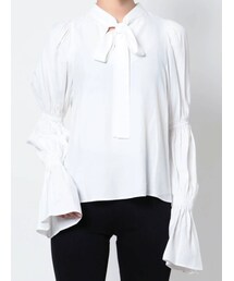 MERCURYDUO | シャーリングスリーブボウタイブラウス(シャツ/ブラウス)