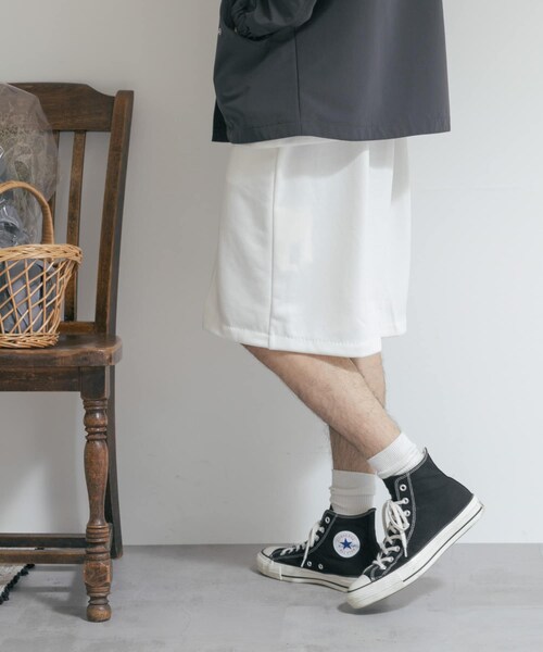 THE GOODLAND MARKET(ザグッドランドマーケット)の「『別注』MIDIUMISOLID×TGM Short easy pants(その他パンツ・レディース・Black/Off White/Top gray・one)」の6枚目の写真