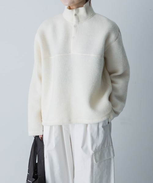 かぐれ（カグレ）の「ウールコットンフリースプルオーバー（その他トップス・レディース・OFF/BLACK・Free）」の5枚目の写真