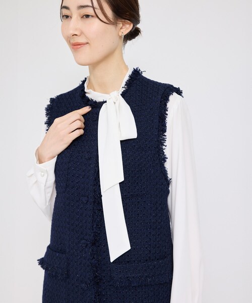 ROPE'（ロペ）の「ミックスツイードジレベスト（ベスト・レディース・ブラック系/オフホワイト/ネイビー・F）」の18枚目の写真