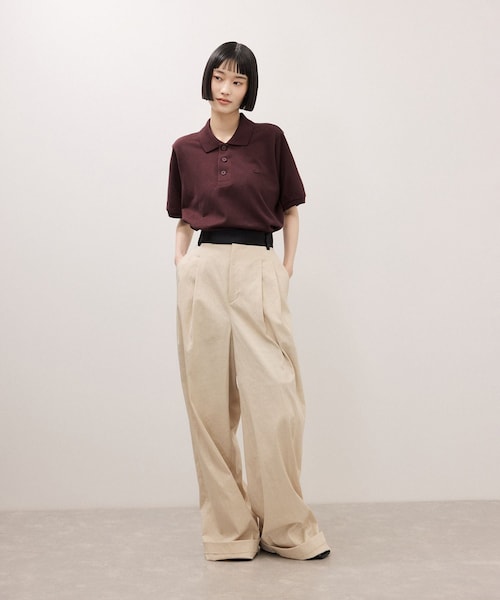 ADAM ET ROPE'(アダムエロペ)の「【LACOSTE for ADAM ET ROPE'】別注 Classic Polo(ポロシャツ・レディース・ブラック/ワイン系/クリーム・36)」の5枚目の写真