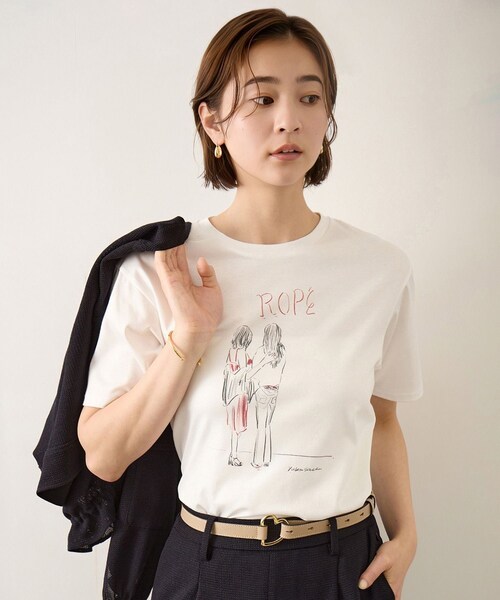 ROPE'(ロペ)の「【YUKO SAEKI for ROPE’・コラボレーション】プリントTシャツ/イージーケア(Tシャツ/カットソー・レディース・ホワイト系・F)」の5枚目の写真