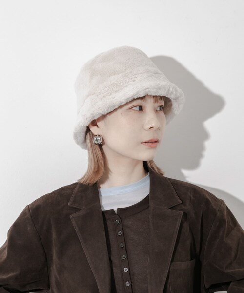 SMELLY（スメリー）の「ファーバケットハット（ハット・レディース・IVO/BLK/BRN・-）」の10枚目の写真