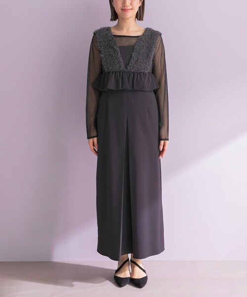 URBAN RESEARCH ROSSO（アーバンリサーチロッソ）の「ANDRESD　TULLE FRILL PEPLUM DRESS（ワンピース・レディース・CHARCOAL・S/M）」の11枚目の写真