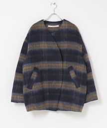 THE GOODLAND MARKET | cwtch　CHECK MIDDLE COAT(ノーカラージャケット)