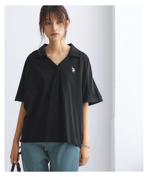 nissen（ニッセン）の「【U.S. POLO ASSN.】スキッパーポロシャツ（ポロシャツ・レディース・黒/オフホワイト/モスグリーン/杢グレー・S/M/L/LL/3L/4L/5L/6L）」の13枚目の写真