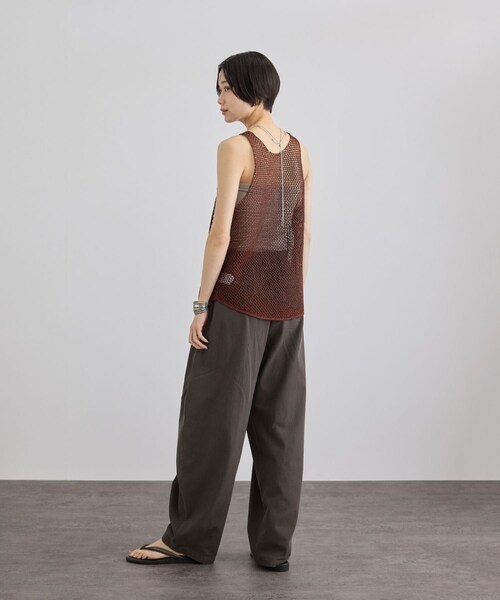 ADAM ET ROPE'（アダムエロペ）の「ラメメッシュタンクトップ（タンクトップ・レディース・ブラウン/ベージュ・F）」の9枚目の写真