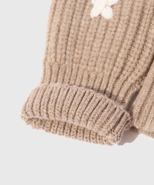 ADAM ET ROPE'(アダムエロペ)の「【Etudes Studio/エチュードストゥディオ】RIBBED MITTENS STAR(手袋・メンズ・ブラック/ベージュ・F)」の13枚目の写真