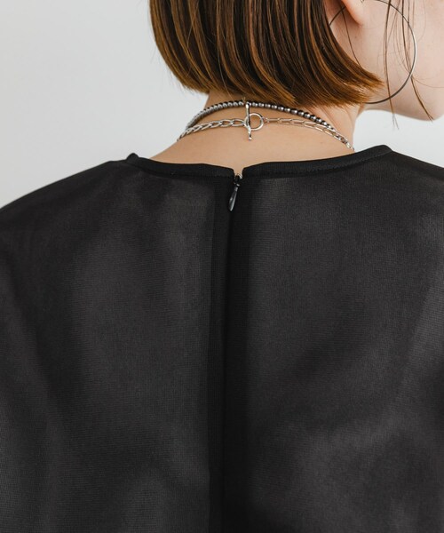 URBAN RESEARCH ROSSO（アーバンリサーチロッソ）の「F by ROSSO　シアーショートブラウス（シャツ/ブラウス・レディース・BLACK/BROWN・FREE）」の4枚目の写真