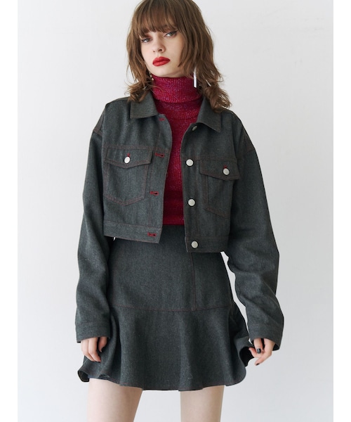 jouetie（ジュエティ）の「マルチWAYツイードライクセットアップ（セットアップ・レディース・グレー/アイボリー/ブラック/パープル・M）」の9枚目の写真