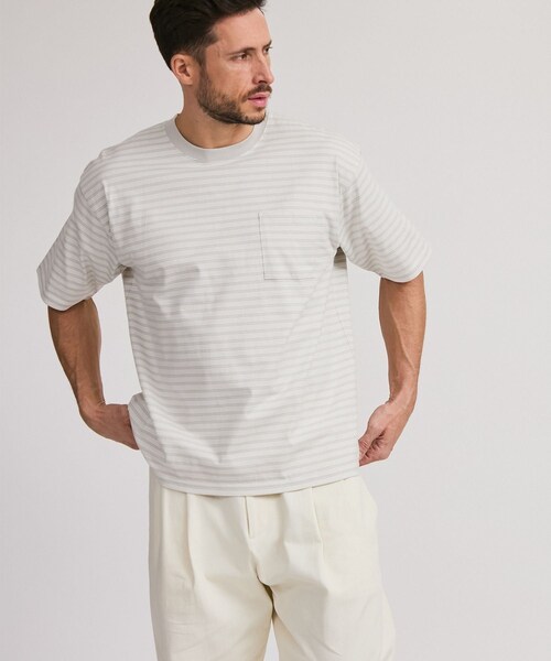 Saturdays NYC（サタデーズ ニューヨークシティ ）の「Multi Stripe Relax SS Tee（Tシャツ/カットソー・レディース・グレー/オリーブ・L/M/S/XL/XS）」の20枚目の写真