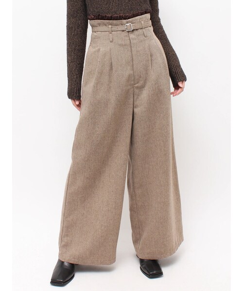 MURUA（ムルーア）の「ウエストフリルワイドパンツ（その他パンツ・レディース・グレー/ブラック/ベージュ・1/2）」の6枚目の写真