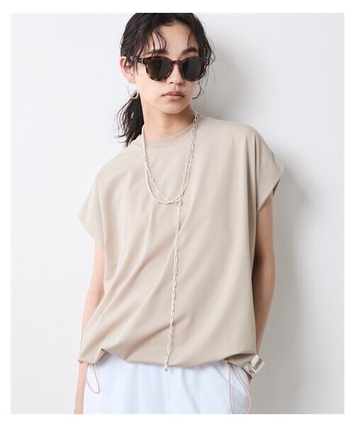 nissen（ニッセン）の「フレンチスリーブデザインカットソー＜大きいサイズ有＞シックスタイル（Tシャツ/カットソー・レディース・ベージュ/黒・6L/8L/10L）」の8枚目の写真