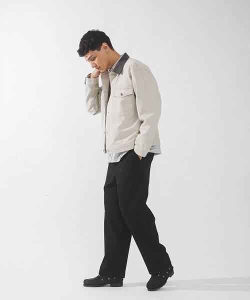 URBAN RESEARCH Sonny Label（アーバンリサーチサニーレーベル）の「ウォッシュドツイル襟切替ジャケット（ブルゾン・メンズ・アイボリー/ベージュ/チャコール・M/L）」の10枚目の写真