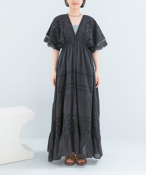 URBAN RESEARCH ROSSO（アーバンリサーチロッソ）の「インドコットンエンブロイダリーワンピース（ワンピース・レディース・BLACK・Free）」の8枚目の写真