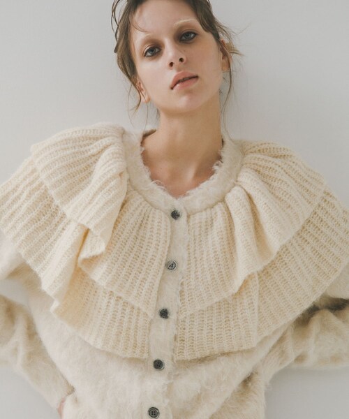 LAATO（ラート）の「frill frill knit cardigan（ニット/セーター・レディース・ラテ/シャドウ/モス/ハニー・FREE/Free）」の5枚目の写真