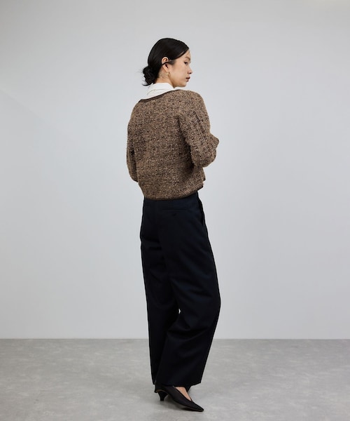 ROPE'（ロペ）の「ツイードZIPノーカラーカーディガン/イージーケア（カーディガン/ボレロ・レディース・ブラウン/キナリ/ブラウン系・F）」の18枚目の写真
