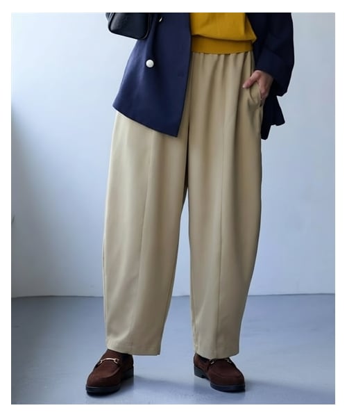 nissen（ニッセン）の「風まとうフロートイージーコクーンパンツ（静電防止）＜大きいサイズ有＞（パンツ・レディース・ネイビー/チャコール/カーキベージュ/ブルーグレー/ピンク・S~M相当/L~LL相当/3L~4L相当/5L~6L相当/8L~10L相当）」の6枚目の写真