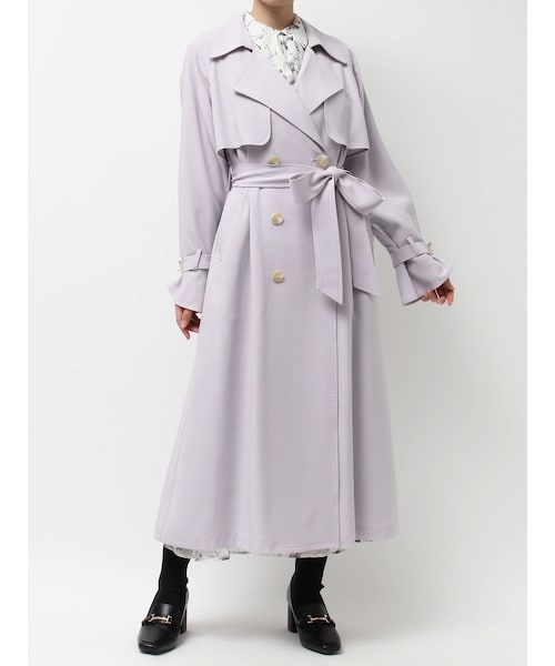 MERCURYDUO（マーキュリーデュオ）の「ベーシックトレンチコート（トレンチコート・レディース・アイボリー/グレー/ベビーピンク/ライム/ラベンダー・XS/S/M/L）」の13枚目の写真