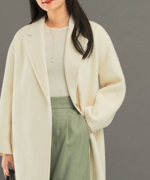 URBAN RESEARCH ROSSO（アーバンリサーチロッソ）の「ウールカシミヤリバーチェスターコート（チェスターコート・レディース・WHITE/BEIGE/NAVY・FREE）」の16枚目の写真