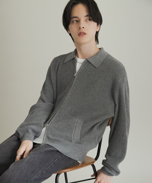 SENSE OF PLACE by URBAN RESEARCH（センスオブプレイスバイアーバンリサーチ）の「ダブルジップニットカーディガン（ニット/セーター・メンズ・GRAY/D.BLUE/RED・M/L）」の4枚目の写真