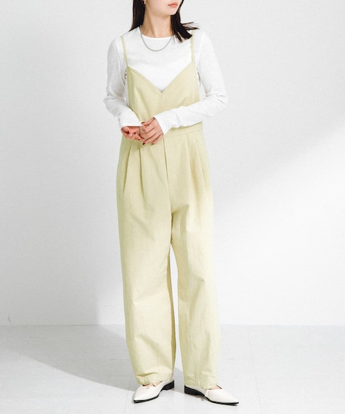 URBAN RESEARCH Sonny Label（アーバンリサーチサニーレーベル）の「コットンビスチェサロペット（サロペット/オーバーオール・レディース・ブラック/バター・FREE）」の2枚目の写真