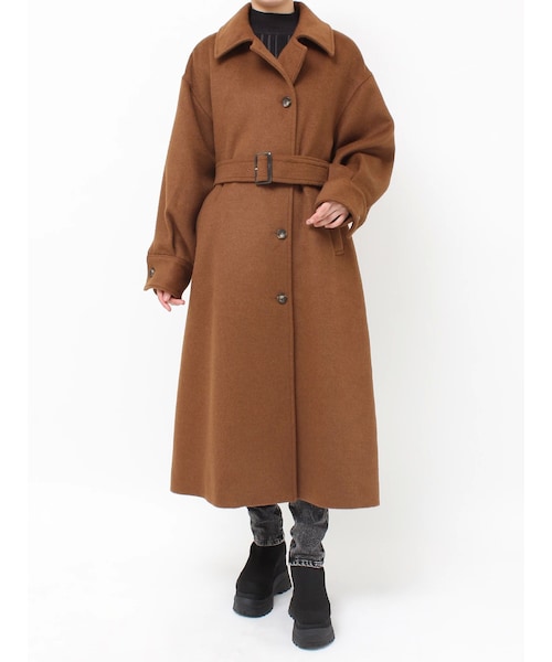 MURUA（ムルーア）の「スタンドネックダブルカラーコート（チェスターコート・レディース・グレー/ブラック/カーキ/キャメル・1/2）」の13枚目の写真