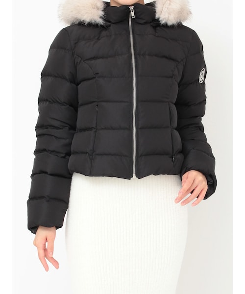 EATME（イートミー）の「キルティングラインダウンブルゾン（ダウンジャケット/コート・レディース・アイボリー/ブラック/ピンク・F）」の3枚目の写真