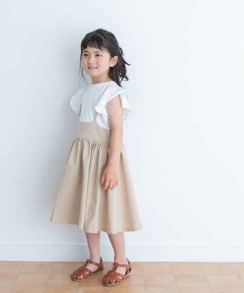 URBAN RESEARCH DOORS(アーバンリサーチドアーズ)の「キャミソールジャンパースカート(KIDS)(ワンピース・キッズ・KHAKI/BEIGE・105/120/135)」の1枚目の写真