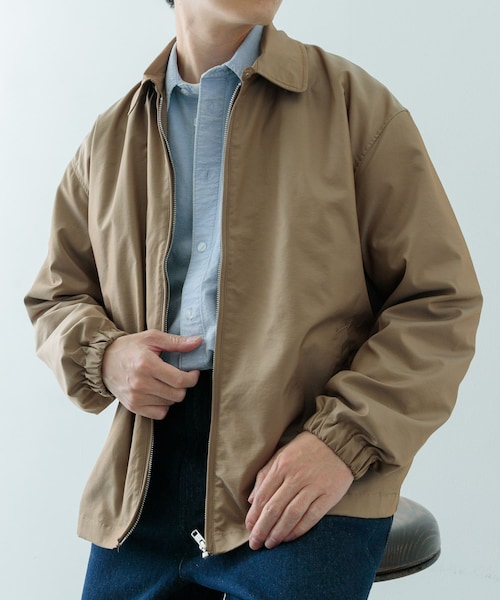 ITEMS URBANRESEARCH(アイテムズ アーバンリサーチ)の「ナイロンシャンブレー ハリントンジャケット(テーラードジャケット・メンズ・BEG/P.BEG/BLU・M/L)」の2枚目の写真