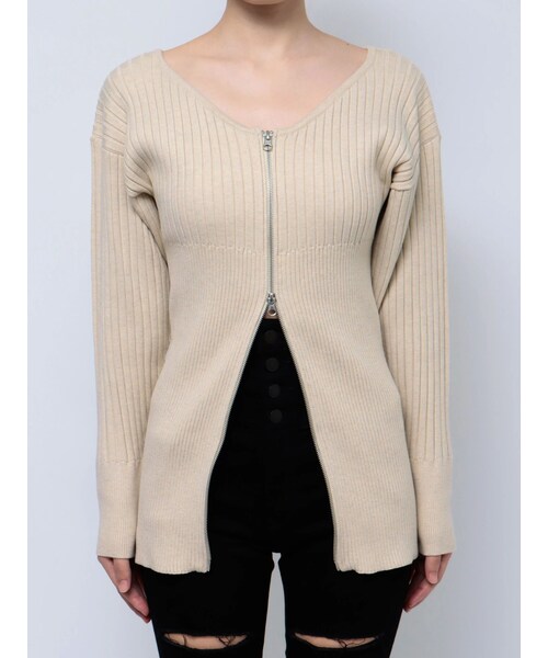 EMODA（エモダ）の「レースエッジフィットリブトップ（その他トップス・レディース・ブラック/グレー/アイボリー・F）」の5枚目の写真