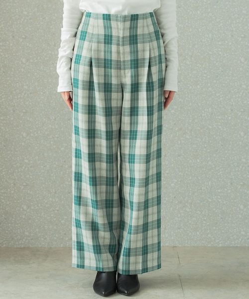 URBAN RESEARCH ROSSO（アーバンリサーチロッソ）の「カラーチェックワイドパンツ（その他パンツ・レディース・BLACK/GREEN・36/38）」の22枚目の写真