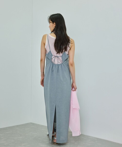 ROPE'（ロペ）の「【WEB・一部店舗限定】【接触冷感/UVカット】チュールコンビテレコタンクトップ（タンクトップ・レディース・ブラック/ホワイト/ピンク・F）」の11枚目の写真