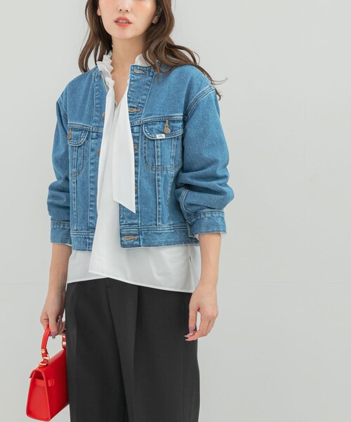 URBAN RESEARCH ROSSO（アーバンリサーチロッソ）の「『別注』Lee101×ROSSO　NOCOLLAR SHORT JACKET（デニムジャケット・レディース・ONE WASH/USED・Short）」の2枚目の写真