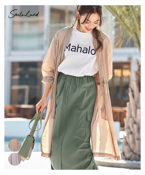 nissen（ニッセン）の「大きいサイズ シアーロングブルゾン（ジャケット/アウター・レディース・サンドベージュ/パープリッシュグレー・L/LL/3L/4L/5L/6L/8L/10L）」の2枚目の写真