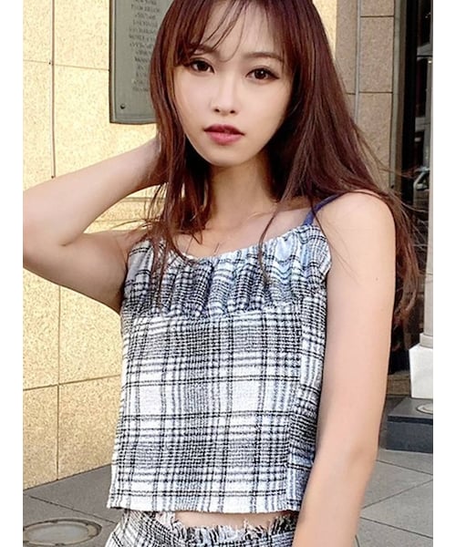 RESEXXY（リゼクシー）の「バイカラーツイードビスチェ【セットアップ着用可能】（キャミソール・レディース・ブルー/ベージュ/ミックス・F）」の15枚目の写真