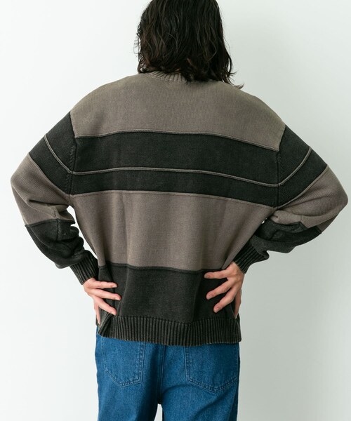 URBAN RESEARCH Sonny Label（アーバンリサーチサニーレーベル）の「ピグメントパネルボーダーニット（ニット/セーター・メンズ・ブラック/ネイビー・M/L）」の21枚目の写真