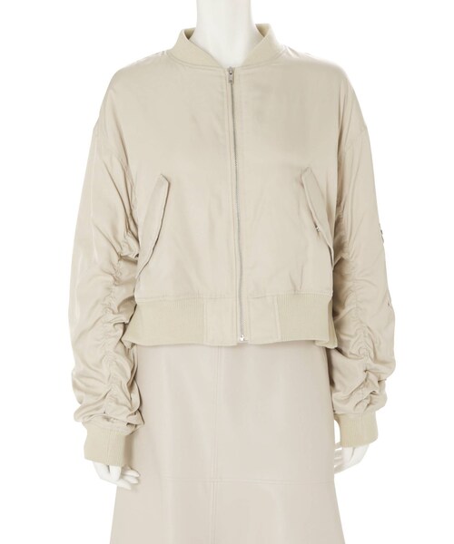 MERCURYDUO（マーキュリーデュオ）の「中綿サイドスリットミリタリーブルゾン（ブルゾン・レディース・アイボリー/ピンク・F）」の7枚目の写真