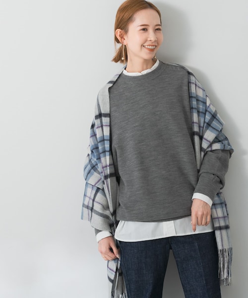 URBAN RESEARCH ROSSO（アーバンリサーチロッソ）の「ウォッシャブルビルドネックホールニット（ニット/セーター・レディース・gray/ivory/pink・FREE）」の2枚目の写真