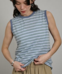 ADAM ET ROPE' | 【J'aDoRe・店舗限定】【Batoner（バトナー）】HAND DRAWING BORDER NO SLEEVE / ボーダーノースリーブTシャツ(タンクトップ)