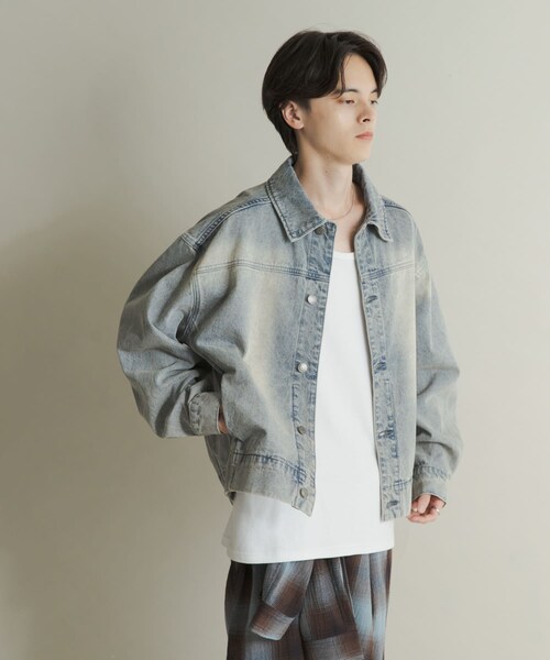 SENSE OF PLACE by URBAN RESEARCH（センスオブプレイスバイアーバンリサーチ）の「ツイストデニムブルゾン（デニムジャケット・メンズ・GREEN/L.INDIGO・M/L）」の21枚目の写真