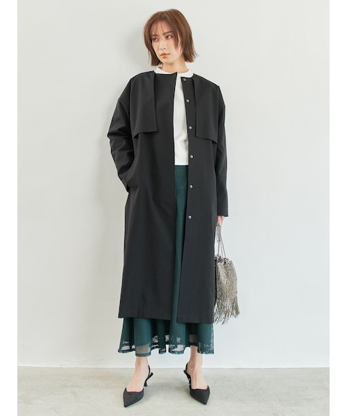 COTORICA（コトリカ）の「【THE DAYZ TOKYO】ノーカラーワイドコート（その他アウター・レディース・ブラック/カーキ・M/F/S）」の4枚目の写真