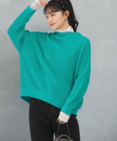 URBAN RESEARCH ROSSO（アーバンリサーチロッソ）の「ボートネックバックスリット畦ニット（ニット/セーター・レディース・OFF WHITE/LEMON/MINT/D/NAVY・FREE）」の22枚目の写真