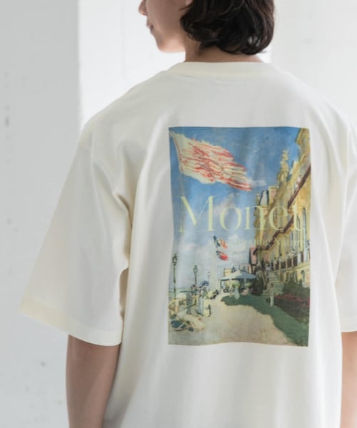 URBAN RESEARCH DOORS(アーバンリサーチドアーズ)の「FORK&SPOON Monet art t-shirts(Tシャツ/カットソー・メンズ・OFF/NAVY・4/5)」の1枚目の写真