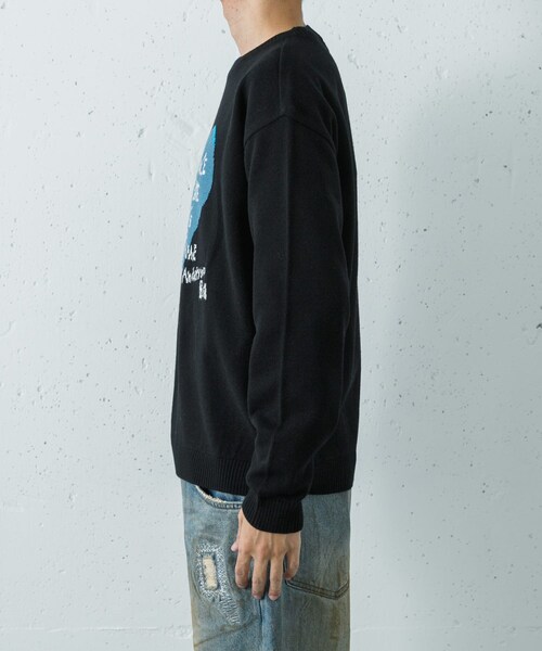 URBAN RESEARCH（アーバンリサーチ）の「Andersson Bell　BOYS H.MESSAGE CREW-NECK SWEATER（ニット/セーター・メンズ・BLK/IVRY/BLACK・L）」の12枚目の写真