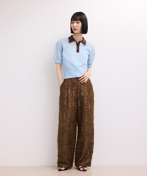 ADAM ET ROPE'(アダムエロペ)の「【WEB限定】フリンジジャガードパンツ(その他パンツ・レディース・ブラック/ホワイト/ダークブラウン系・36/38)」の17枚目の写真