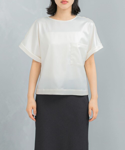 URBAN RESEARCH ROSSO（アーバンリサーチロッソ）の「『WEB/一部店舗限定』ウォッシャブルポケットデザインシャツブラウス（シャツ/ブラウス・レディース・OFF WHITE/CREAM/L/BROWN・FREE）」の12枚目の写真