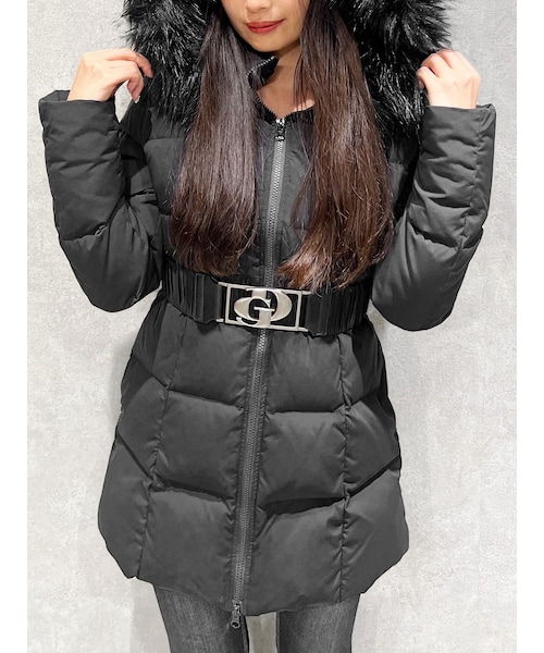 GYDA フード付き ブラックロング丈 DISCOVERエコファーBIG HOODIE[品番：MKSW0035663]｜GYDA（ジェイダ