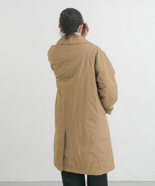EKAL（エカル）の「撥水中綿ステンカラーコート（ステンカラーコート・レディース・キャメル/ブラック・one）」の21枚目の写真